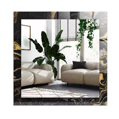 Lustro dekoracyjne prostokątne z motywem abstrakcyjnego marmuru