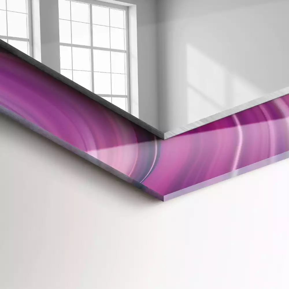 Lustro dekoracyjne z nadrukiem z abstrakcyjnym motywem kolorowych fal