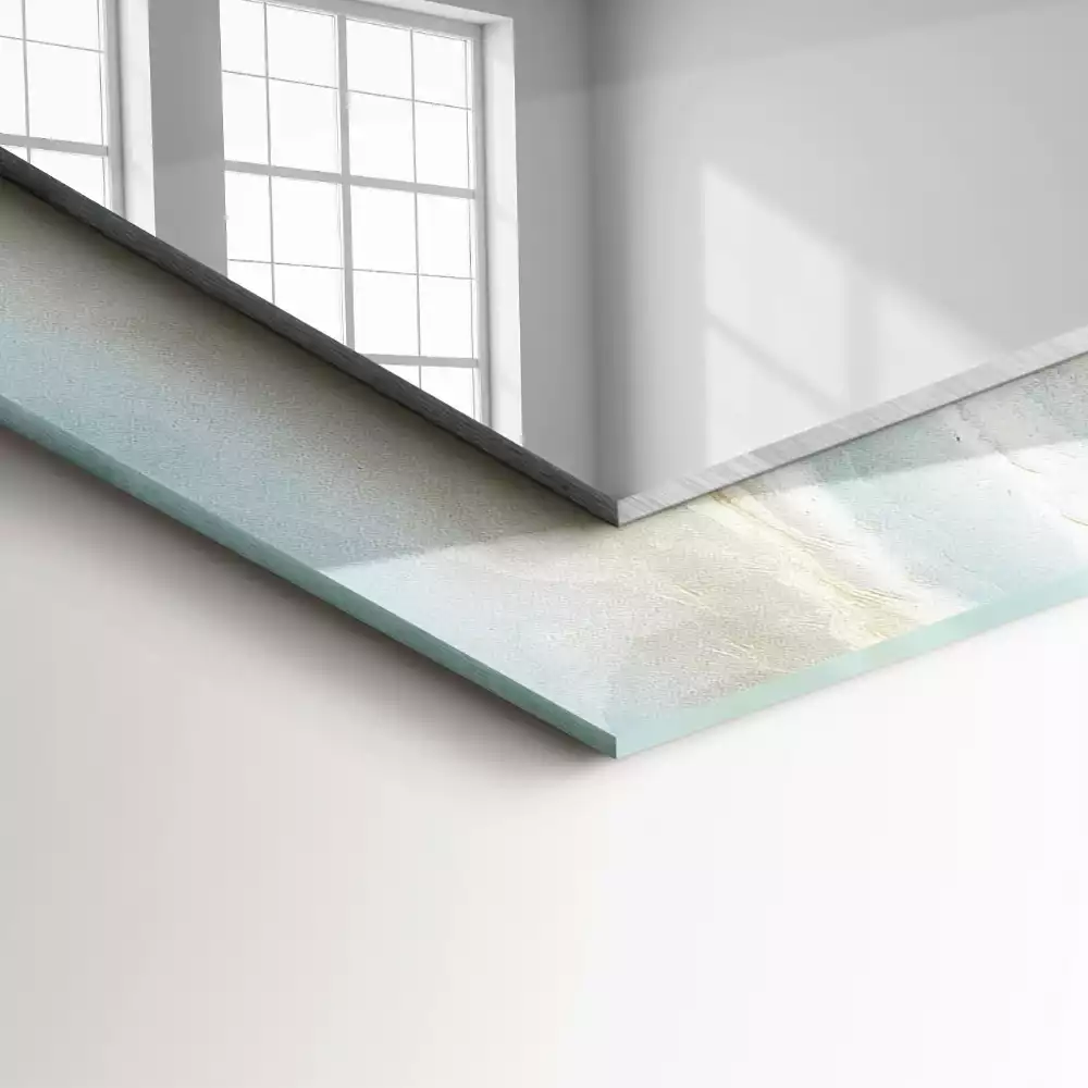 Lustro prostokątne z nadrukiem w motywie błękitnego marmuru onyx