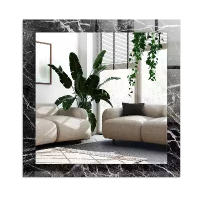 Lustro dekoracyjne prostokątne w kolorze czarnego marmuru