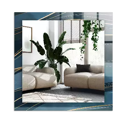 Lustro dekoracyjne prostokątne z nadrukiem przedstawiającym abstrakcyjne linie