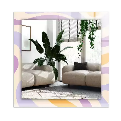 Lustro dekoracyjne z nadrukiem w abstrakcyjne kolorowe wzory