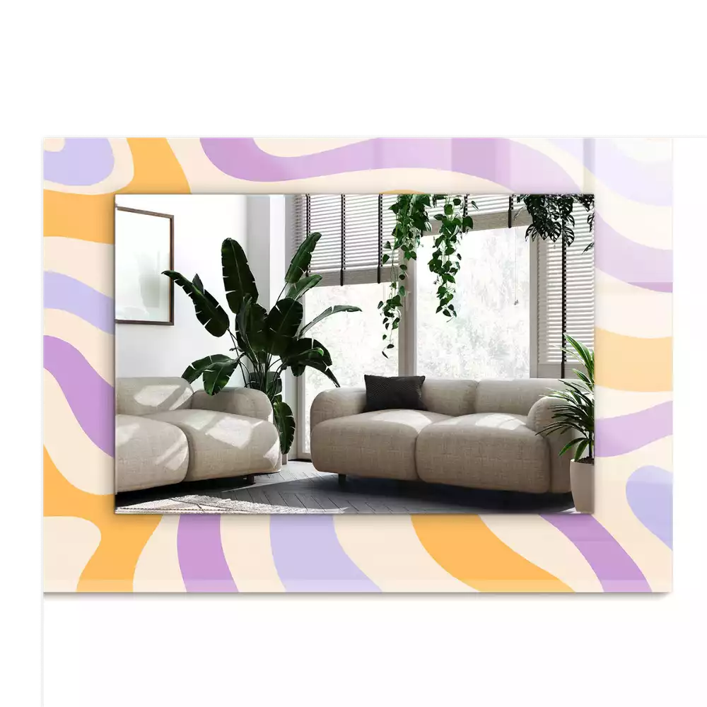Lustro dekoracyjne z nadrukiem w abstrakcyjne kolorowe wzory