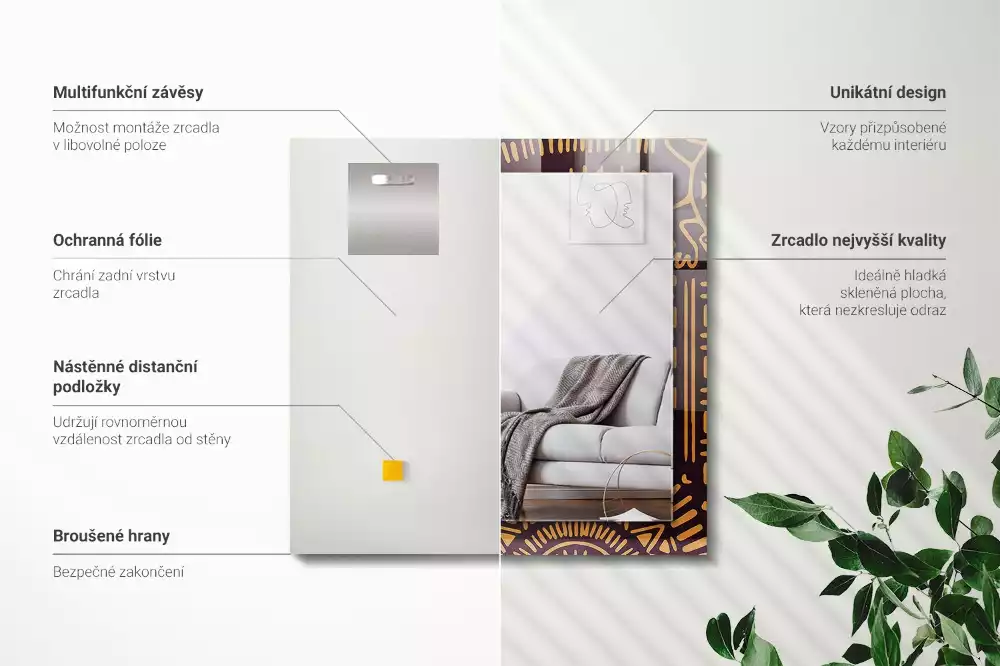 Lustro dekoracyjne w stylu etnicznym