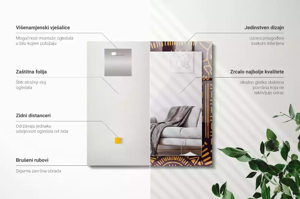 Lustro dekoracyjne w stylu etnicznym