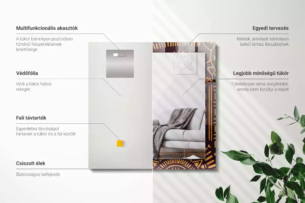 Lustro dekoracyjne w stylu etnicznym