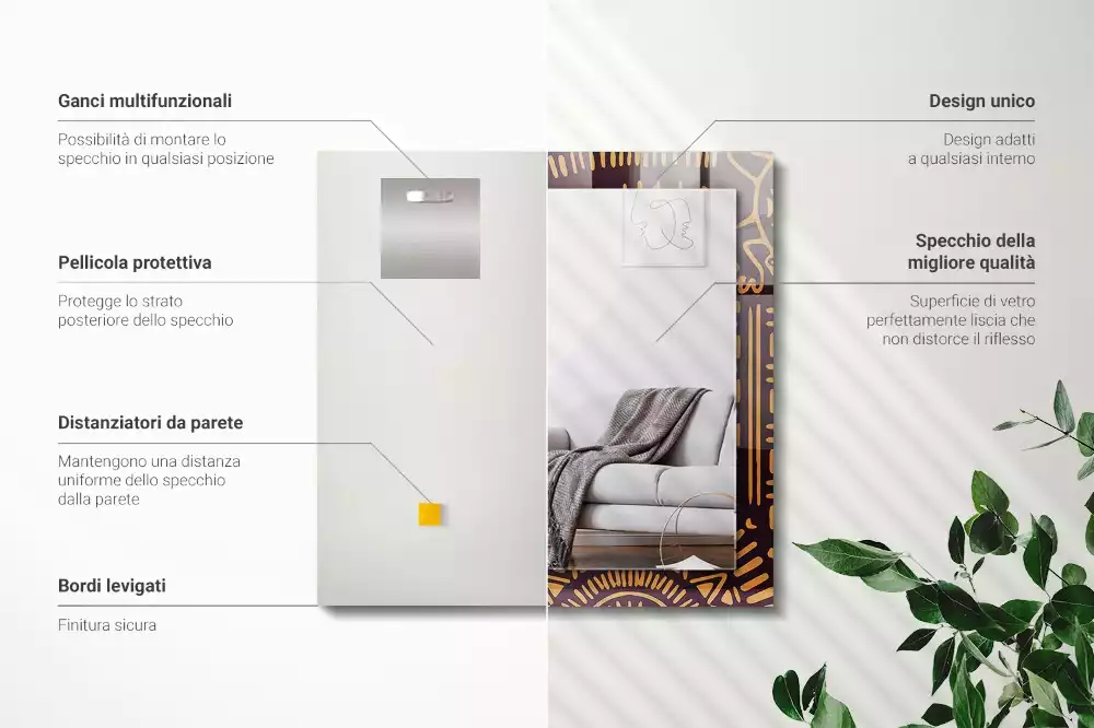 Lustro dekoracyjne w stylu etnicznym