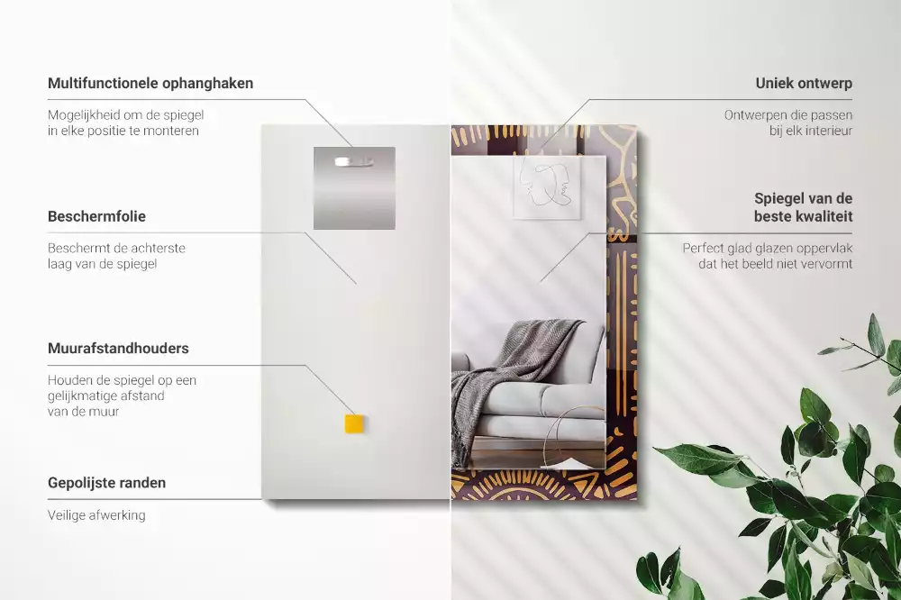 Lustro dekoracyjne w stylu etnicznym