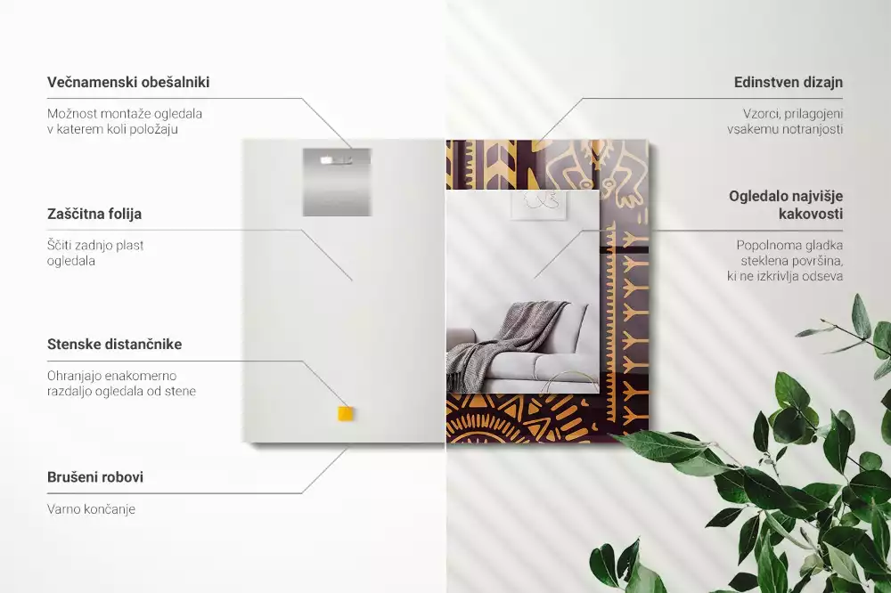 Lustro dekoracyjne w stylu etnicznym