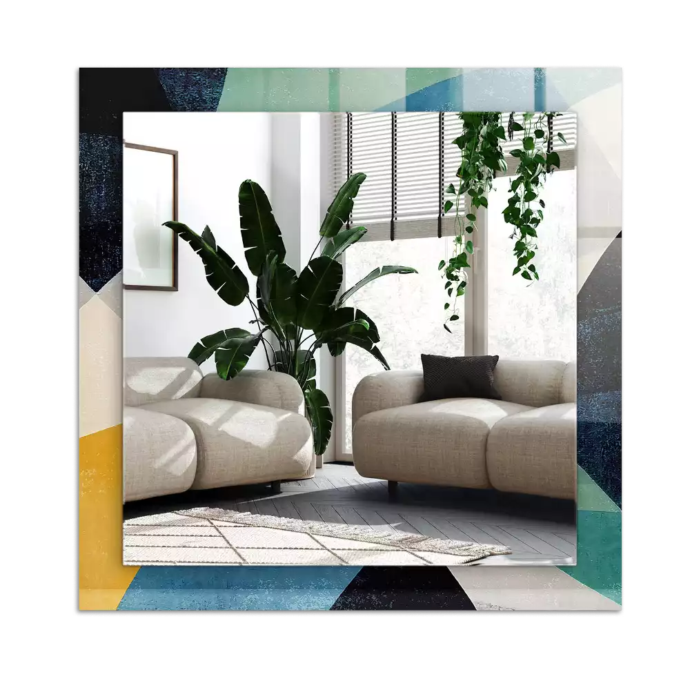 Lustro prostokątne z nadrukiem abstrakcyjnych, kolorowych wzorów