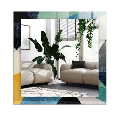 Lustro prostokątne z nadrukiem abstrakcyjnych, kolorowych wzorów