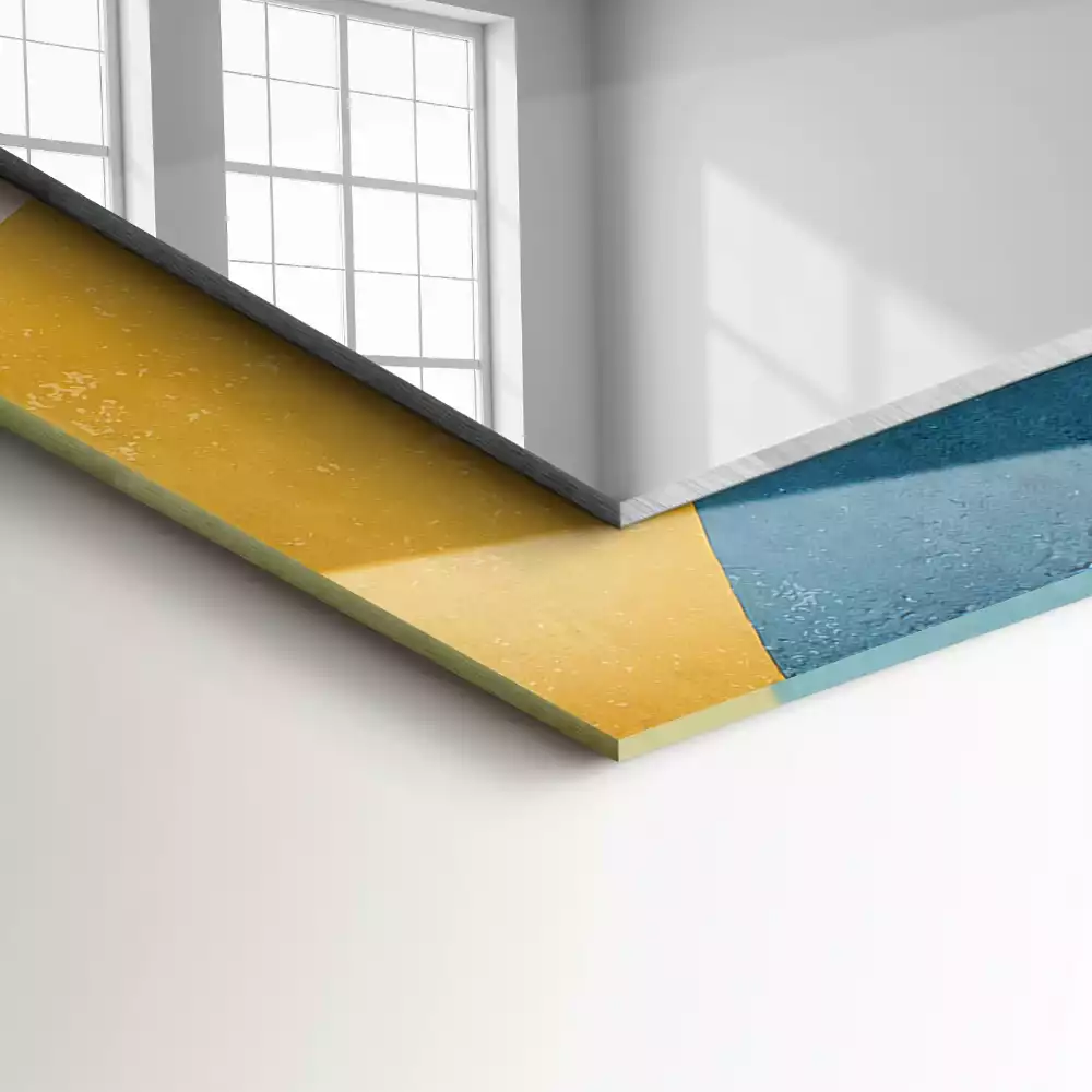 Lustro prostokątne z nadrukiem abstrakcyjnych, kolorowych wzorów