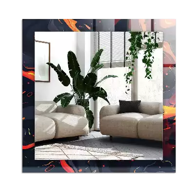 Lustro dekoracyjne prostokątne w wykończeniu Wulkaniczna Lawa