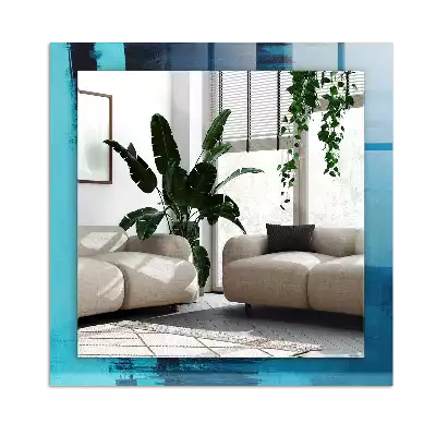 Lustro dekoracyjne prostokątne Abstrakcyjna niebieska sztuka