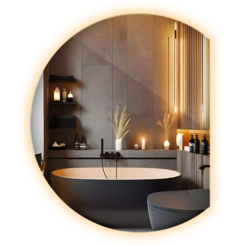 Lustro ze ściętym bokiem z oświetleniem LED