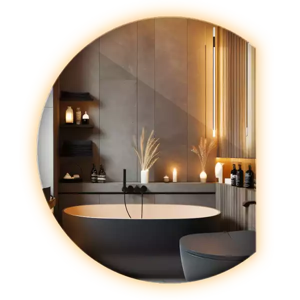 Lustro ze ściętym bokiem z oświetleniem LED