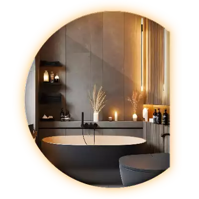 Lustro ze ściętym bokiem z oświetleniem LED