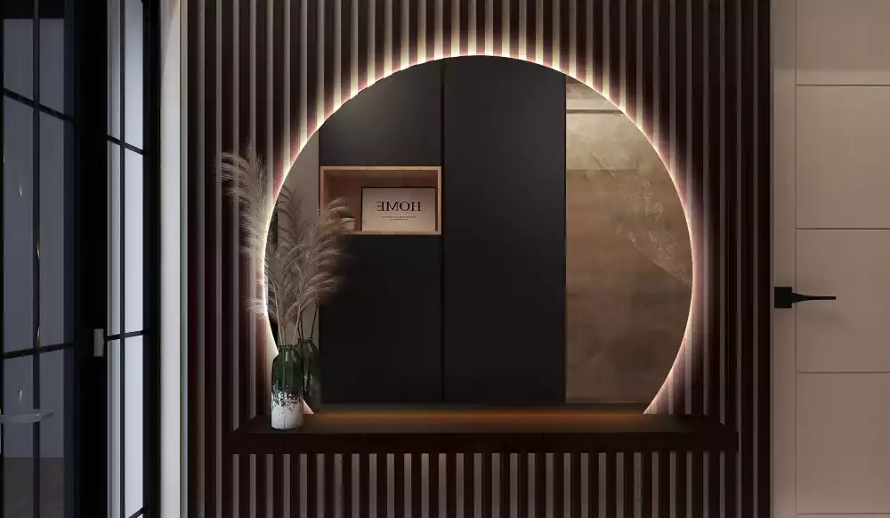 Lustro ze ściętym bokiem z oświetleniem LED