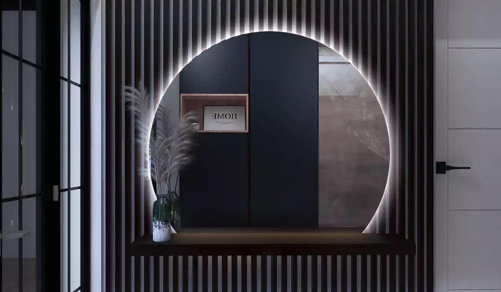 Lustro ze ściętym bokiem z oświetleniem LED