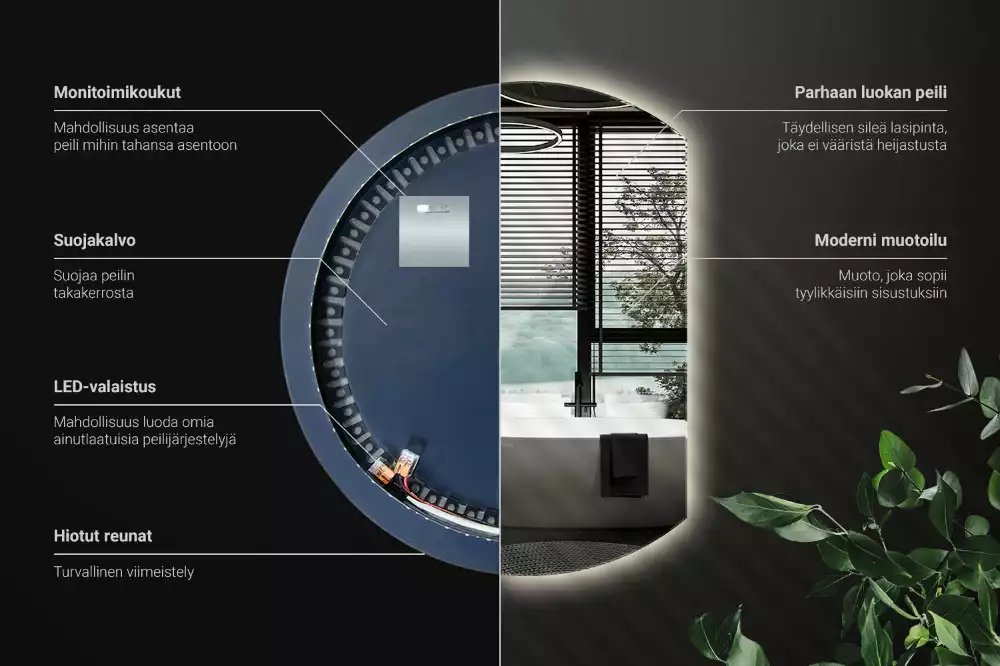 Lustro ze ściętym bokiem z oświetleniem LED