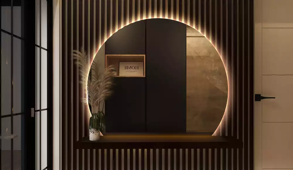 Lustro ze ściętym bokiem z oświetleniem LED