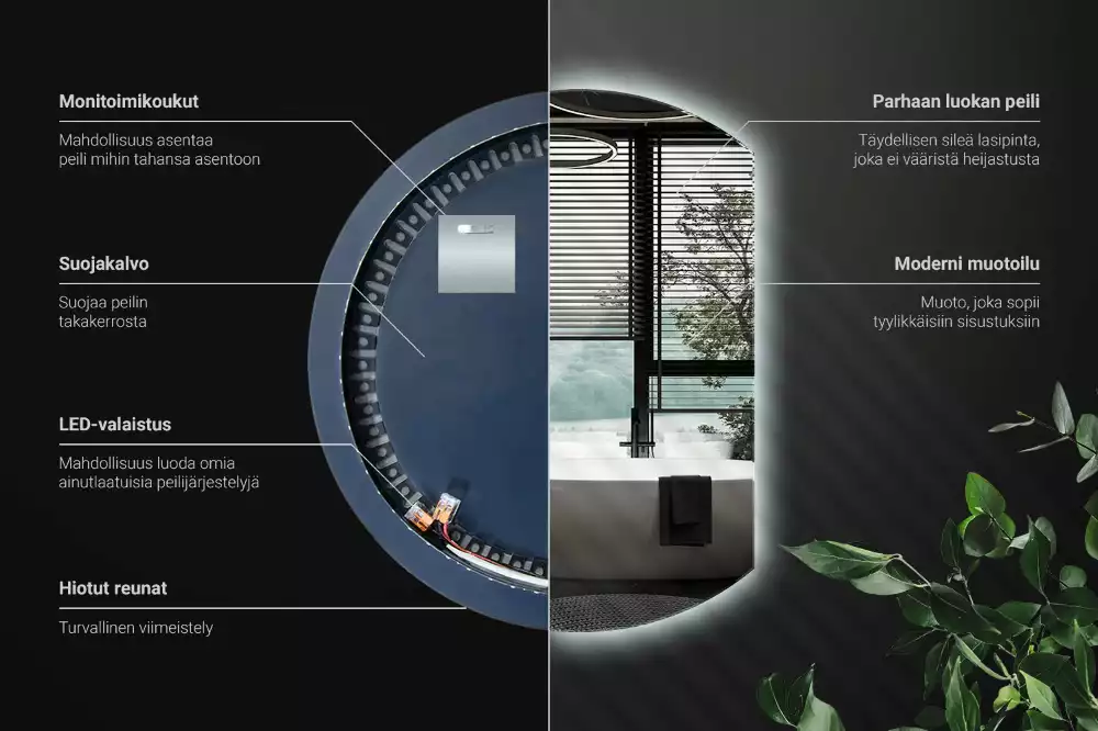 Lustro ze ściętym bokiem z oświetleniem LED