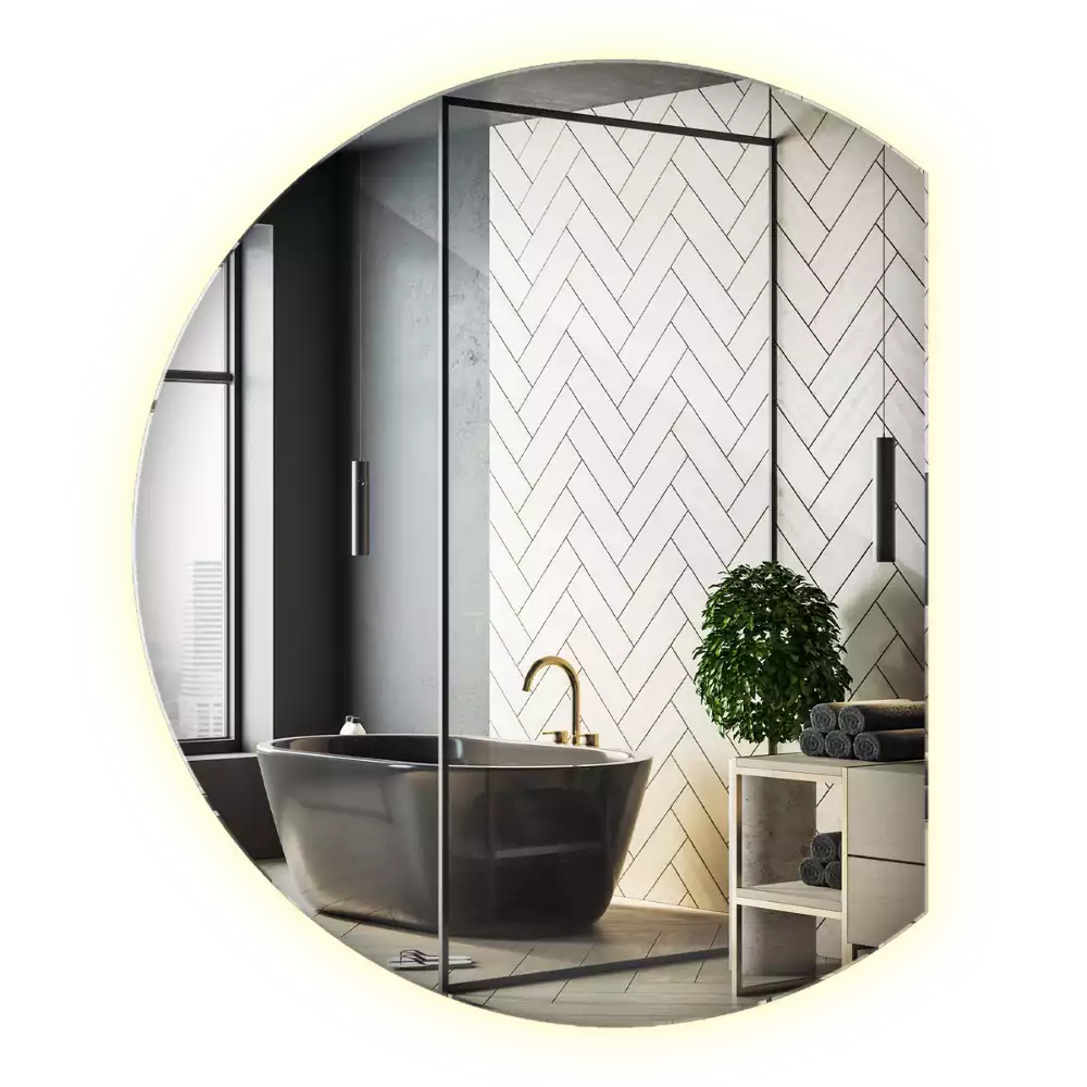 Lustro ze ściętym bokiem z oświetleniem LED