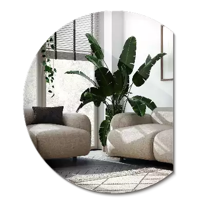 Lustro ścięte w kształcie koła, oryginalny dodatek do wnętrza