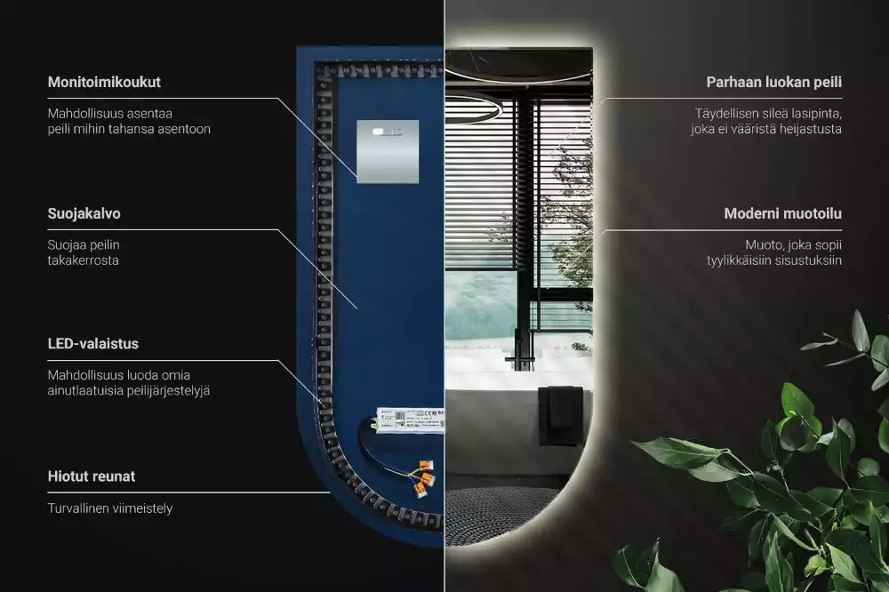 Lustro łukowe z podświetleniem LED
