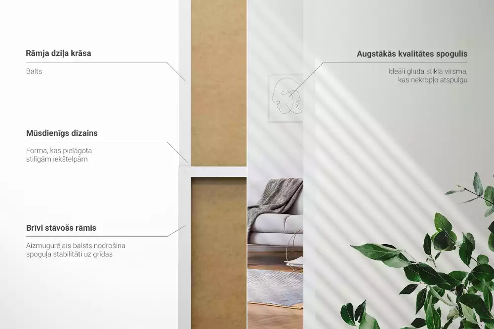 Lustro stojące w białej ramie