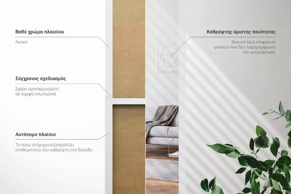 Lustro stojące w białej ramie