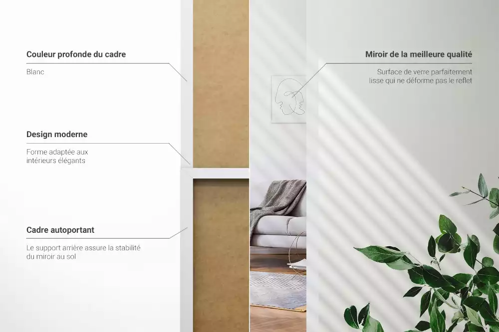 Lustro stojące w białej ramie