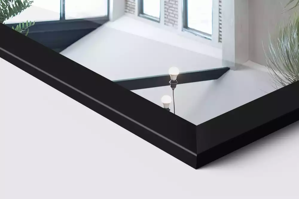 Lustro stojące w czarnej ramie