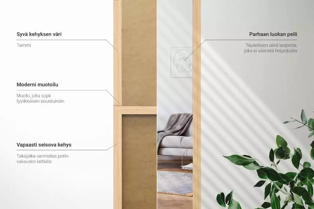 Lustro stojące w dębowej ramie