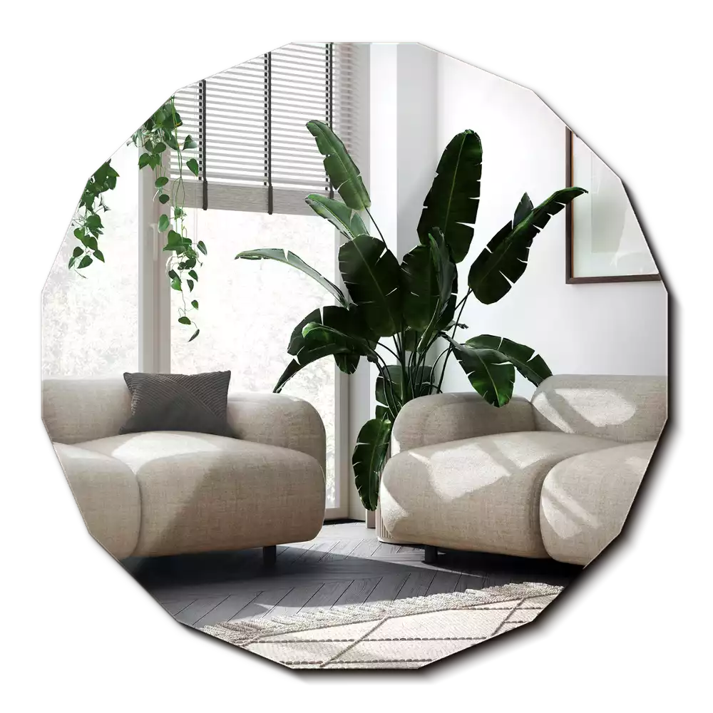 Lustro w geometrycznym kształcie o oryginalnym designie