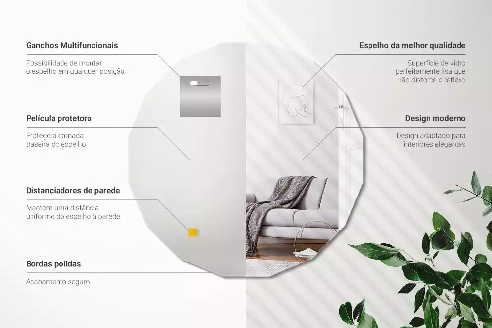 Lustro w geometrycznym kształcie o oryginalnym designie