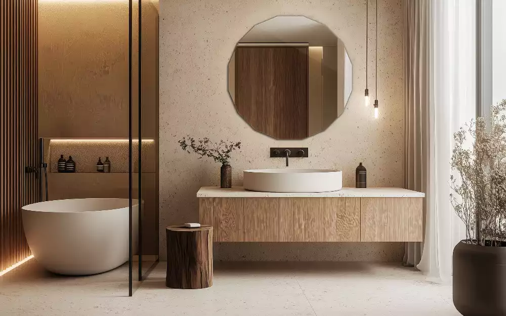 Lustro w geometrycznym kształcie o oryginalnym designie