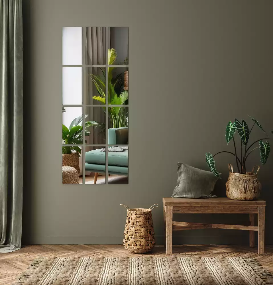 Samoprzylepne prostokątne płytki lustrzane