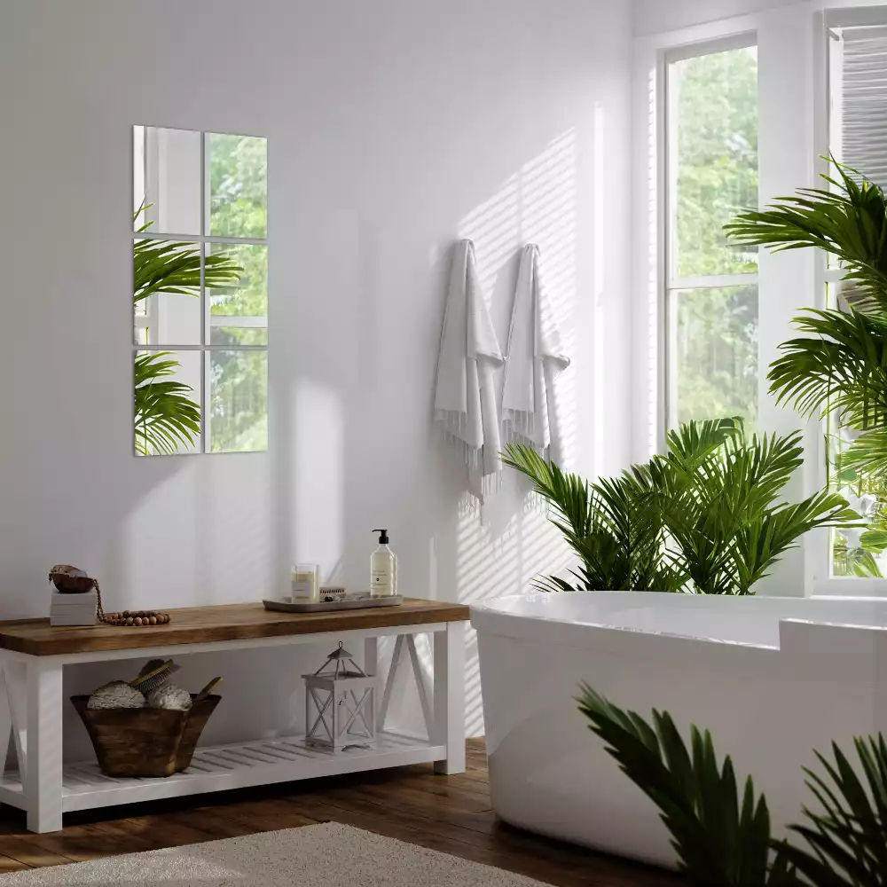 Samoprzylepne prostokątne płytki lustrzane